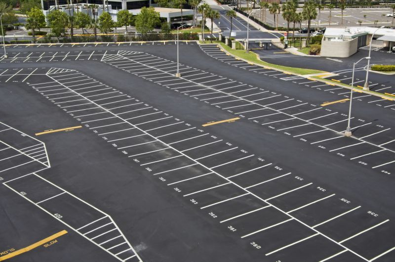 Finished Sealings on Commercial Parking Lot
